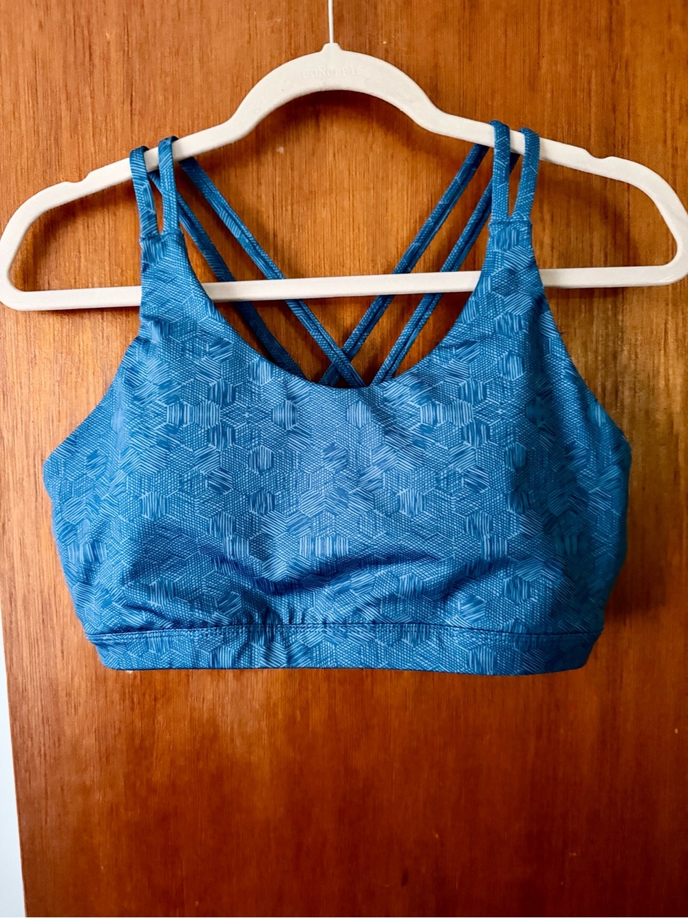 ASICS Strappy Blue Geometric Sports Bra - Women Intimates